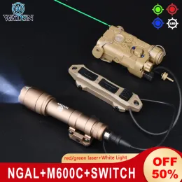 조명 WADSN 전술 에어 소프트 나일론 L3 NGAL GREEN/ RED LASER M600C 스카우트 손전등 원격 듀얼 증강 압력 스위치 세트