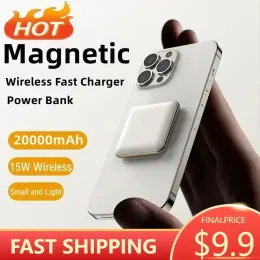 Chargers 20000mAh Fast Charger Magnetic Wireless Power Bank para Xiaomi iPhone 13 14 Promax 12Mini Mobile Phone Auxiliar Bateria externa