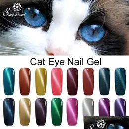 Nail Gel Wholesale- Saviland 1Pcs Cat Eye Magnet Uv Polish Long Lasting 10Ml Uv/Led 24 Colors 3D Magnetic Primer Drop Delivery Otos4
