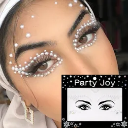 Tattoos 1 Blatt Glitzer Gesicht Juwelen Aufkleber Diamond Party Make -up Körperkunst Eyeliner Schmuckaufkleber Augen Tattoos Strassstresssteine ​​Schönheit