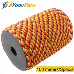 Gadget all'aperto 100m Spools Paracord 550 Rope 7 Strand Camping Sopravvivenza Emergenza 255O 255O