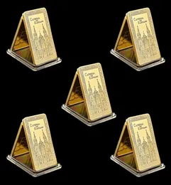 5pcs Espanha Santiago Catedral Christian Bullion Craft Gold Batilhed Levevenir Comemorative Coins para Collection3064091