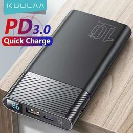 Banki zasilania telefonu komórkowego Kuulaa Power Bank 10000MAH QC PD 3.0 PowerBank Szybkie ładowanie PowerBank 10000 mAh USB Zewnętrzna ładowarka akumulatorowa na iPhone'a 15 14 240424