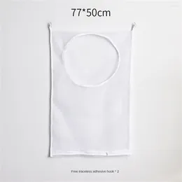 保管バッグ汚れた服バッグポリエステル材料耐久性のある取り外し可能な便利な洗える浴室のバスケット白い