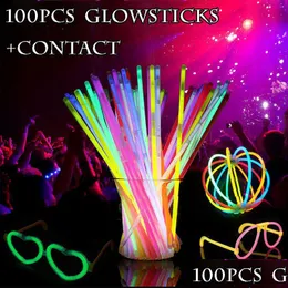 Altre forniture per feste di eventi da 100 pezzi bastoncini bagliori per i bagliori di escursione braccialetti Neon Neon Wedding Birthday Concerto Hal Hal Home Favor Dhnir