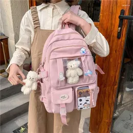 배낭 고등 여학생 방수 멀티 포켓 십대하라 주쿠 kawaii 흑인 여자 귀여운 mochila schoolbags