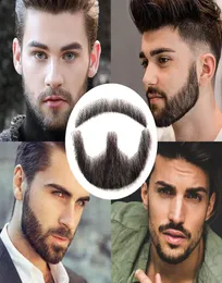 Costume Accessories Cheap Fake Beard Swiss Lace Fake Beard And Moustache Real Handmade Light Beard For Men Invisible Beards2357846