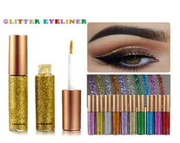 Makeup Glitter Eyeliner Błyszcząca długotrwała płynna wkładka oczu Shimmer Eye Okusy cień do powiek z 10 kolorami do wyboru 1926568