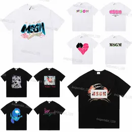 msgm designerska koszula męskie tshirty projektanta moda oryginalna jakość wysoka nowa przednia litera czysta bawełniana prawidłowa koszulka krótkiego rękawu luksusowa designerska koszula męska