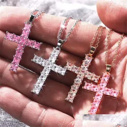 ペンダントネックレスChoucong Ins Cross Luxury Jewelry 925 Sterling Sier Gold Planses