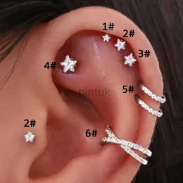 Stud Helix Piercing Star Earrings Women 1pc Trend 2023 Zircon Lobe Rook Piercing Tragus Daith Cartilage Ear Jewelry Body Accessories d240426