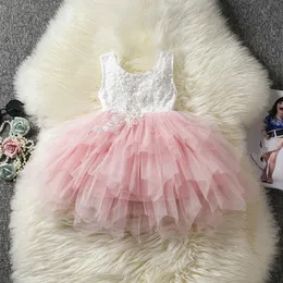 Vestido de verão rosa de verão Festa de lantejoulas Princesa Velvet Tutu Vestido de bebê Roupas de menina de Natal