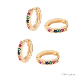 Stullo 4 pezzi/sacchetto semplice cartilagine elicola per tracorsa piccola mini orecchini a cerchio blu arcobaleno Crystal Golden Huggie Hoops Set Circle Earring