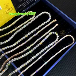 ヒップホップジュエリーアイスアウト3mm 4mm 5mmvvsダイヤモンドブレスレット10k 14kリアルゴールドモイサナイトテニスチェーン