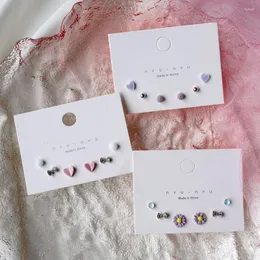 Stud Earrings Pink Macaron Simple Ceramic Korean Stainless Steel Pin Bijoux Cadeau Handmade #YXED901