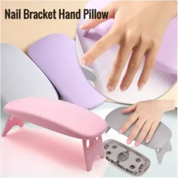 Equipamento Novo travesseiro de unha travesseiro de manicure plástico manicure dobrável Tripé travesseiro de mão simples estilo de suporte de suporte de suporte Manicure Tools