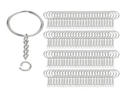 200pcs podzielone pierścienie kluczowe z łańcuchem srebrnym klawiszem i otwartymi pierścieniami skoku luzem dla rzemiosła DIY 1 cala 25m5521920