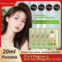 カラーヘア染料シャンプー天然植物バブルヘア染料クリームロングラストヘアカラー便利で効果的な髪の着色シャンプー