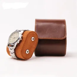 1Slot Watch Box Men and Women Exquisite Pu Leather Single Piece Storage Packaging Watch Boxes Present Box Multi-Function U07 240425