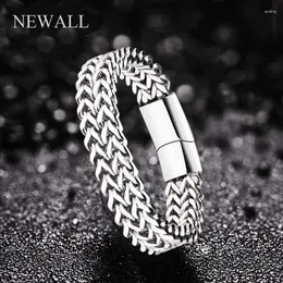 Link Bracelets 10mm Wide 316L Stainless Steel Men's Bracelet Simple Chain Male Jewelry Vintage Fashion Hiphop Gift Punk With Safe Lock