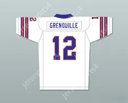CUSTOM ANY Name Number Mens Youth/Kids Gee Grenouille 12 Mud Dogs Away Football Jersey with Bourbon Bowl Patch Top Stitched S-6XL