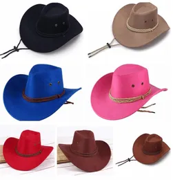 Western Unisex Cowboy Şapkalar Erkekler Retro Sun Visor Knight Hat Cowgirl Geniş Kötü Şapkalar Yaz Açık Turizm Meşabı LLA8332822344