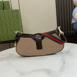 10a Ayna Kalite Tasarımcısı Küçük Hobo Çanta Kadın Bej Tuval Zip Çanta Lüks Çantalar Klasik Debriyaj Cüzdan Cüzdan Crossbody Gerçek Deri Kayış Çanta Kutu