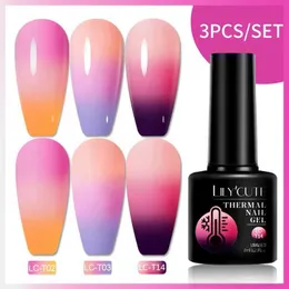 Nagellack lilycute 3st/set gel nagellack set naken rosa glitter nagelgel polsk semi permanent nagelkonst bas topprock uv gel lackar y240425