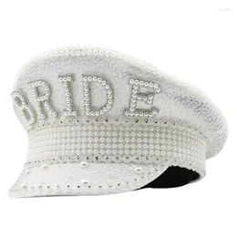 Berets Bridal Captain Hat Pearls для мужчин -танцующего комика Актер