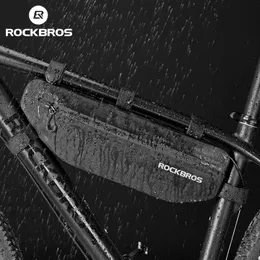 أكياس الدراجات Rockbros ركوب الدراجات أعلى الأنبوب الإطار الأمامي كيس مقاوم للماء MTB Road Triangle Pannier DirtResistant Bike Accessories 240411