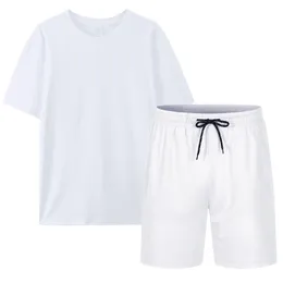 Summer Mens Set Sportswear Pure Cotton Tshirtsports Breattable Shorts Casual Jogging Pants S3XL 240415