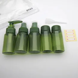 7 Pcs/Set Brown Color Refillable Sub-bottling Kit Holiday Divided Bottle Travel Portable Bottling