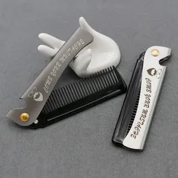 Pentes dobráveis de aço para homens cabelos portáteis de barba portátil para homens pente de pente de cabelo de cabelo pente de cabelo estilin dobrável