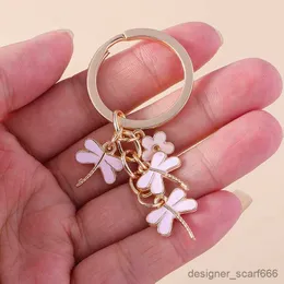 Keychains Lanyards Cute Animal Dragonfly Keychians Enamel Flower Charms Keyrings for Women Men Car Key Handbag Pendants Key Chains DIY Accessoires