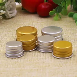 Bottles 18/20/24/28R Gold Silver Aluminum Screw Cap Lid for PET Cosmetic Liquid Bottles Makeup Refillable Containers 50/100/200/500pcs