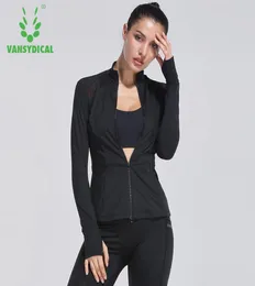 Autumn e inverno Domande Abbigliamento femmina Fitness Zip Cappello Sport Sport Abiti da yoga a maniche lunghe Giacca da corsa a secco Quick1821717