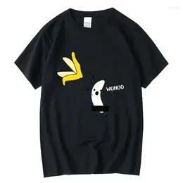 Ternos masculinos A1244 Design criativo de verão, padrão de banana engraçado imprimir casual cool mais tamanho solto o pescoço camiseta crianças