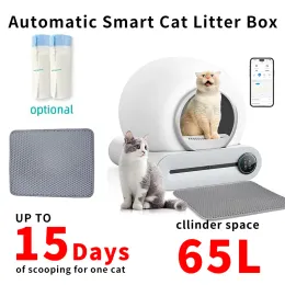 Pudełka Tonepie Cat Catox Box Automatyczne inteligentne czyszczenie w pełni zamknięta 65L aplikacja angielska wersja Pet Cat Toaleta Taca Arerero Gato