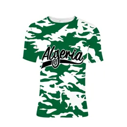 Cezayir Tişört Özel İsim Numarası Spor Salgaları Cezayir Limanları DZA Ülke T-Shirt Arap Ulus Bayrağı Erkek Baskı Metin DZ PO COSSH244P