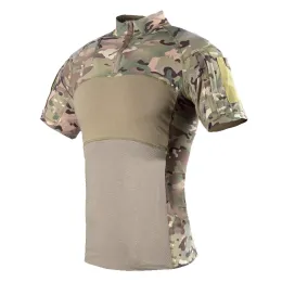 Uppsättningar/kostymer idogear taktisk skjorta kort ärm topp camo airsoft utomhus svart multicam militär strid tshirt sommarventilation