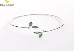 Flyleaf 100 925 Sterling Silver Opal Foglie boccioli Braccialetti aperti per donne Fashion Creative Lady Jewelry 20092586871862894903