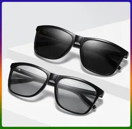 Retro Square pochrom polarisiert für Herren Männliche Sonnenbrille Chamäleon -Übergangslinse UV400 Anti Blendung reduzieren Augenermüdung1621450