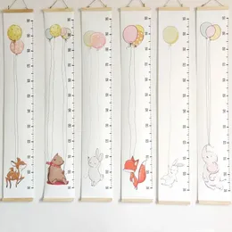 Hölzerne Leinwand Wandwachstum Charts Baby Hanging Decorative Diagramm Höhenmess Herrscher Abnehmbarer Aufkleber für Kinder Kinderzimmer 240517