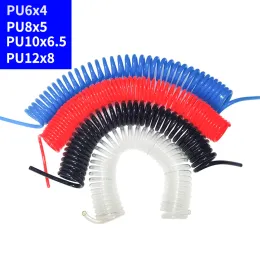 Controls Pu6*4 Pu8*5 Pu10*6.5 Pu12*8 Air Compressor Hose Pipe Quick Detachable Connectors Pneumatic Hoses Parts 6m 9m 12m 15m Spring Tube