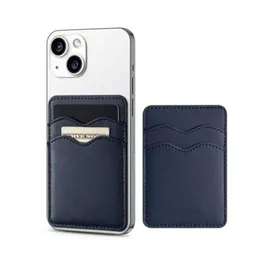 Dual Card Slots Mobile Phone Back Sticker Holder PU Magnetic Buckle Case