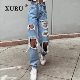 Женские джинсы Xuru-Europe и Соединенные Штаты с высокой талией.