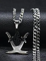 Pendant Necklaces Arabic Retro Imam Ali Sword Muslim Islam Knife Stainless Steel Necklace Men Women Silver Color Jewelry N4517S06752764