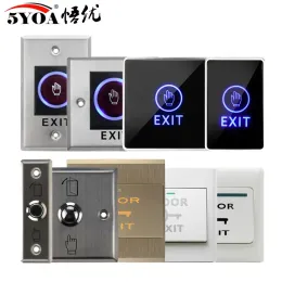 Webcams Door Exit Push Button Release Switch Opener No Com Nc Led Light for Door Access Control System Entry Open Touch