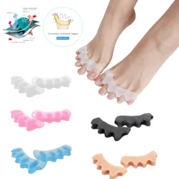 Behandling 1Pair Silicone Toe Protector Finger Toe Separator Bunion Corrector Foot Streckers Rättare Protector Pain Relief Foot Care