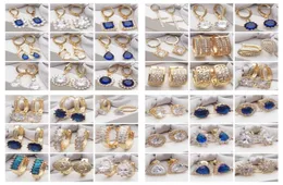Çember Küpe 10 Pairlot Bütün Moda Altın Renk Küpeleri Yuvarlak CZ Crystal Kadınlar İçin Narin Doğum Günü Hediyeleri Mücevherler2724471